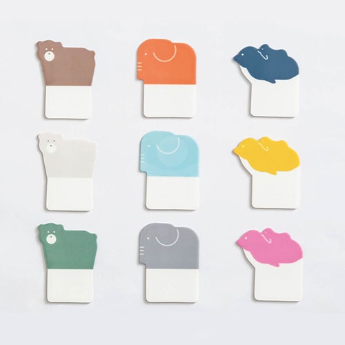 【日本文具】Kanmido甘美堂 File Tab FT-3002 N次貼資料索引貼片(厚) 索引標籤分頁貼 標籤貼 書籤貼 重點分頁標記貼 -動物B款 / 包