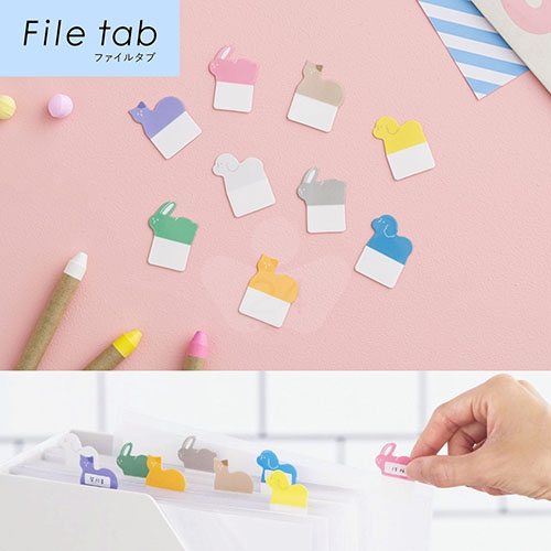 【日本文具】Kanmido甘美堂 File Tab FT-3001 N次貼資料索引貼片(厚) 索引標籤分頁貼 標籤貼 書籤貼 重點分頁標記貼 - 動物A款 / 包