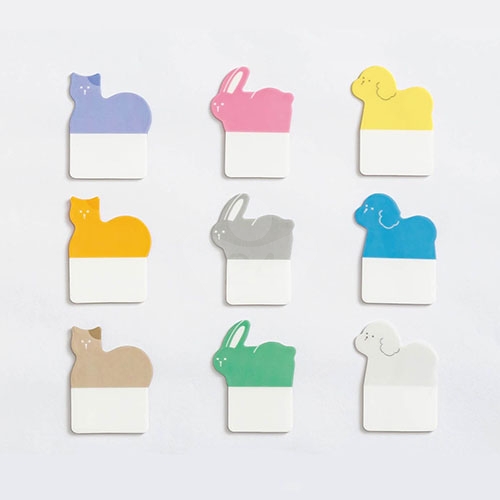 【日本文具】Kanmido甘美堂 File Tab FT-3001 N次貼資料索引貼片(厚) 索引標籤分頁貼 標籤貼 書籤貼 重點分頁標記貼 - 動物A款 / 包