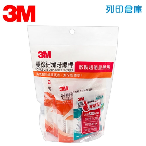 3M 雙線細滑牙線棒散裝量販包（32支*4袋／包）