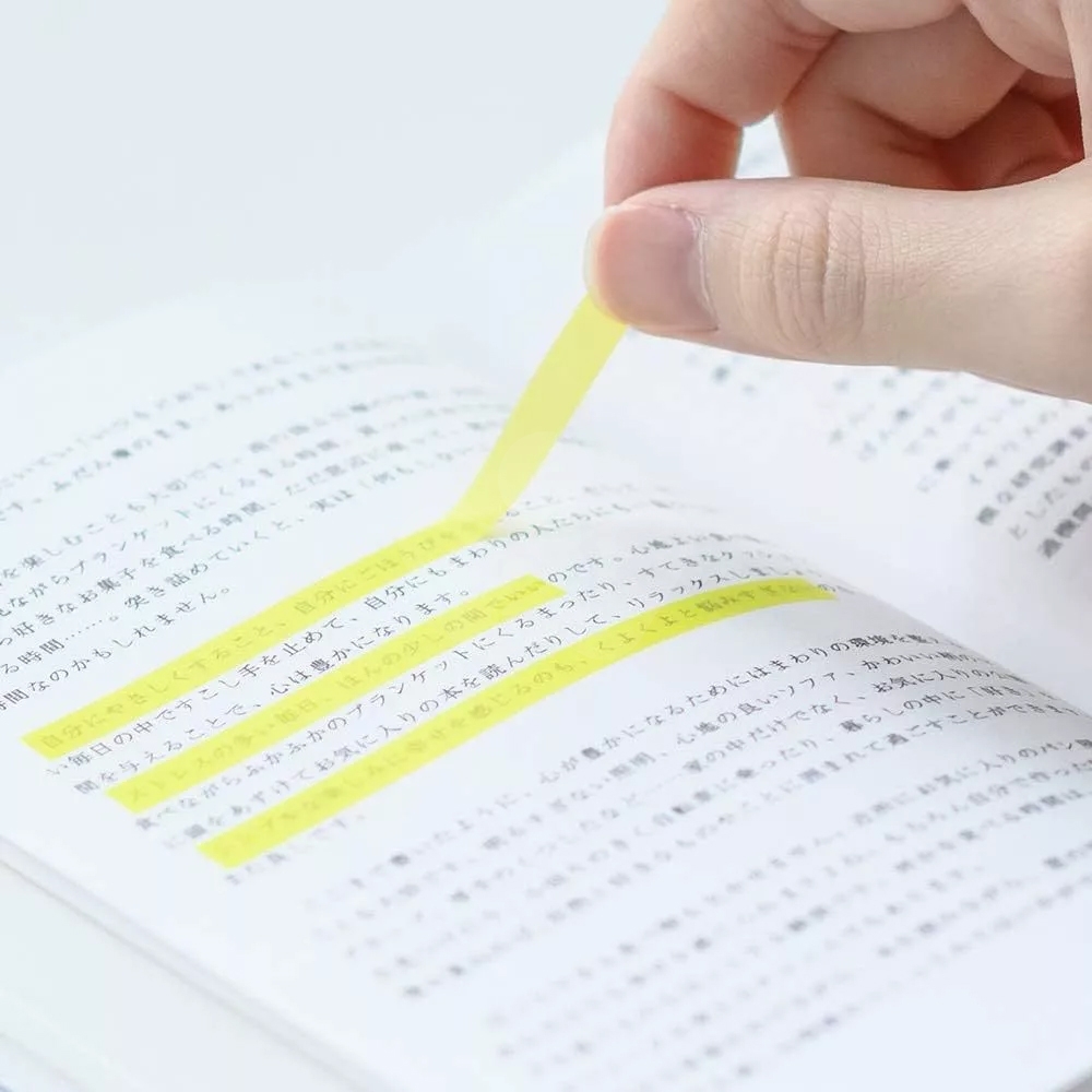 【日本文具】Kanmido甘美堂 Fusen marker FM-1001 COLOR螢光記號標籤貼 立可帶式螢光筆 可撕除標籤膠帶 劃重點神器 (6mm x 5m) 綠色 - 1個