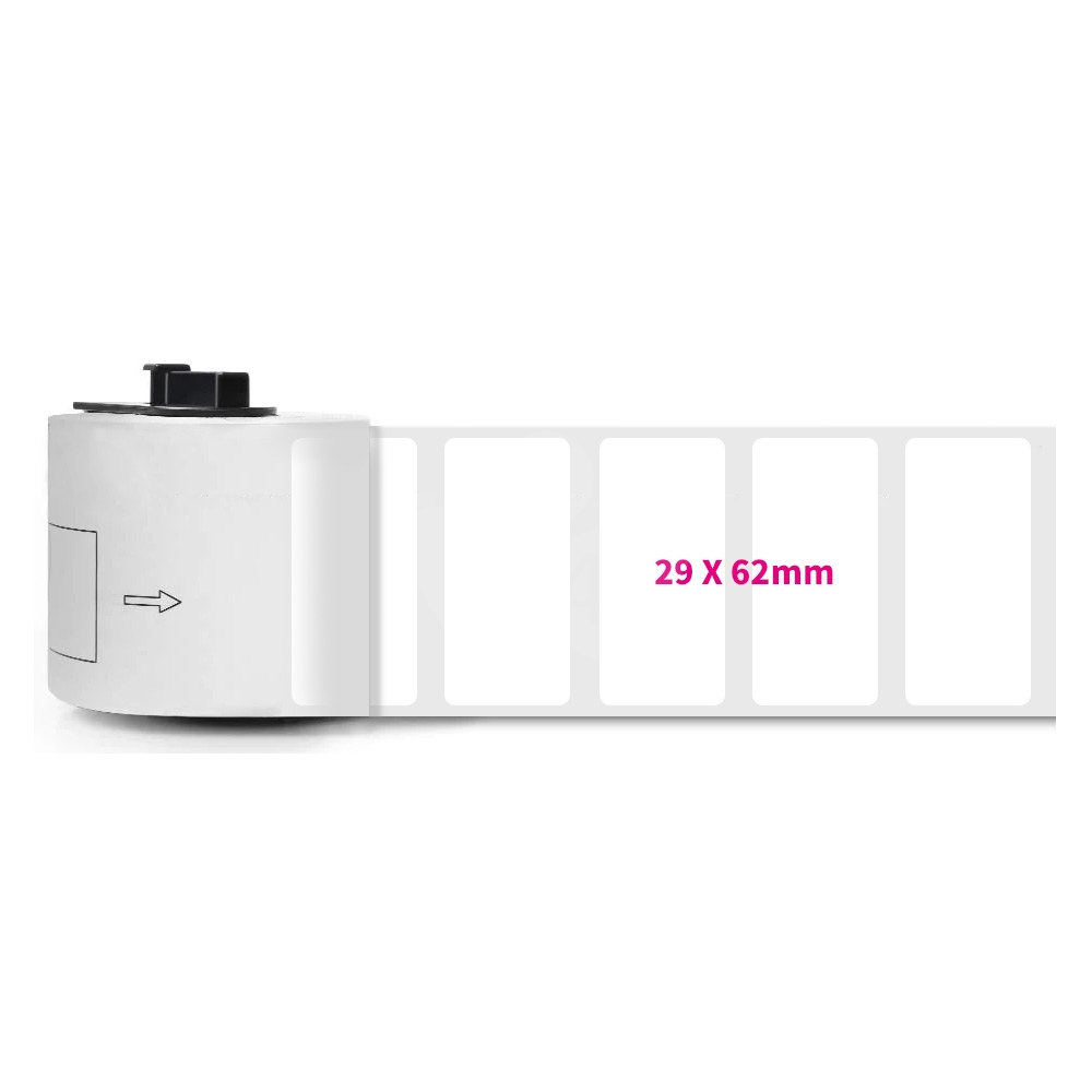 Brother DK-11209 紙質白底黑字定型標籤帶 (29 X 62mm)