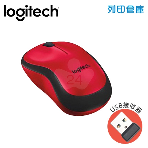 Logitech羅技 M221無線靜音滑鼠-紅(USB接收器)