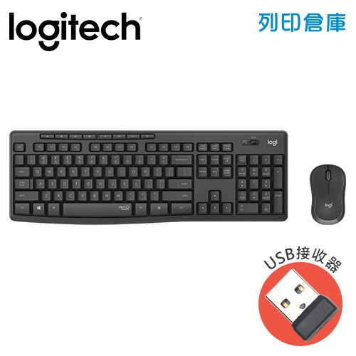 Logitech羅技 MK295 靜音鍵鼠組-石墨灰(USB接收器)