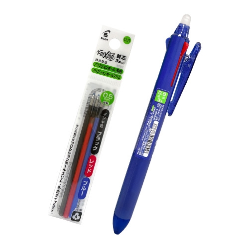 PILOT 百樂 Slim LKFBS-60EF 0.5 三色變芯按鍵魔擦鋼珠筆+筆芯組