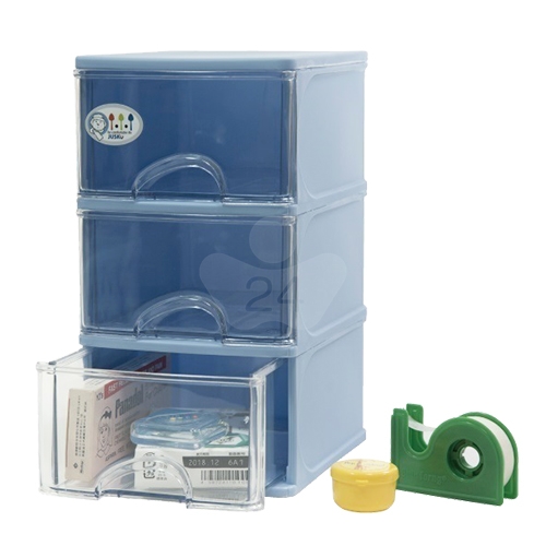 佳斯捷 8511-3L 中中收藏盒 三層抽屜收納櫃 (顏色隨機) - 1個