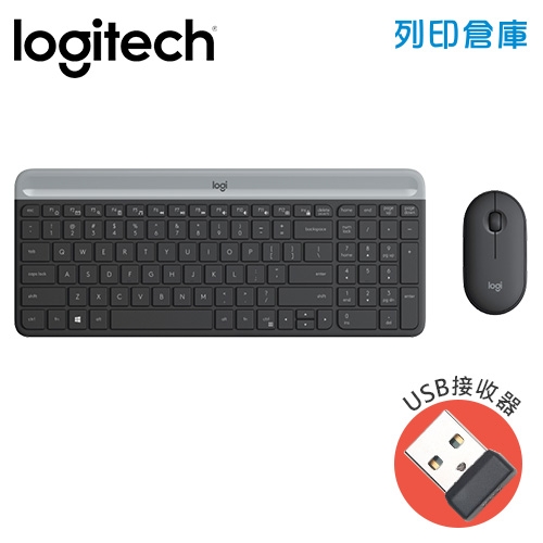 Logitech羅技 MK470超薄無線鍵鼠組-石墨灰(USB接收器)