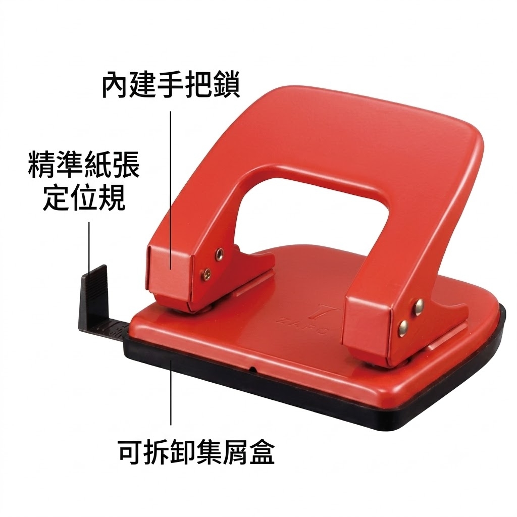 KW-triO 09120 附量尺 輕型 二孔打孔機 單次最多16張 黑色 / 台