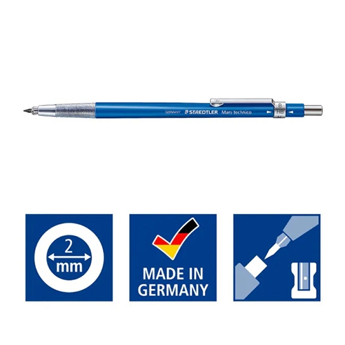 STAEDTLER 施德樓 MS780 C 2.0mm 豪華型 工程筆 頂部筆蓋附磨芯器 藍色 1支