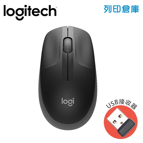 Logitech羅技 M190無線滑鼠-黑(USB接收器)