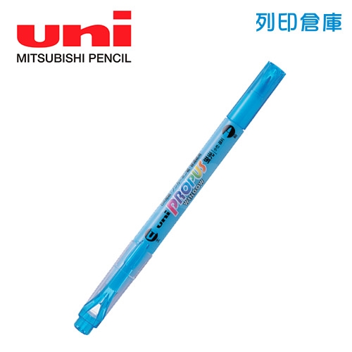 UNI 三菱 PUS-102T 雙頭螢光筆 藍色 1支