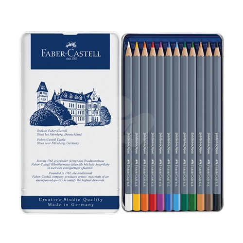 輝柏 114612 GOLDFABER 水性色鉛筆12色 鐵盒
