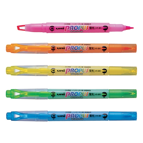 UNI 三菱 PUS-102T 雙頭螢光筆 橘色 1支