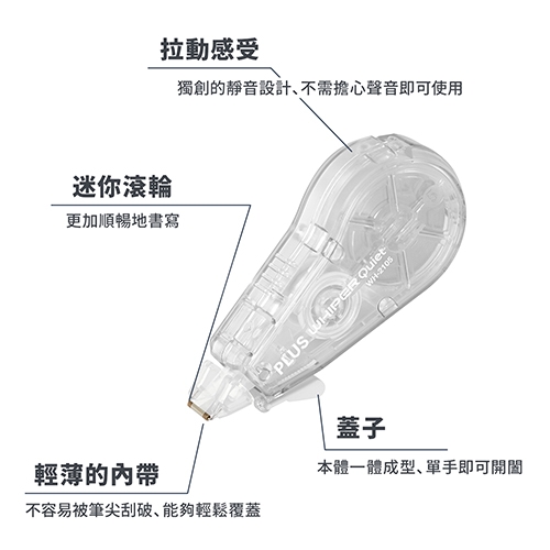 PLUS 普樂士 WH-2105 5mmx12M 靜音修正帶 粉色