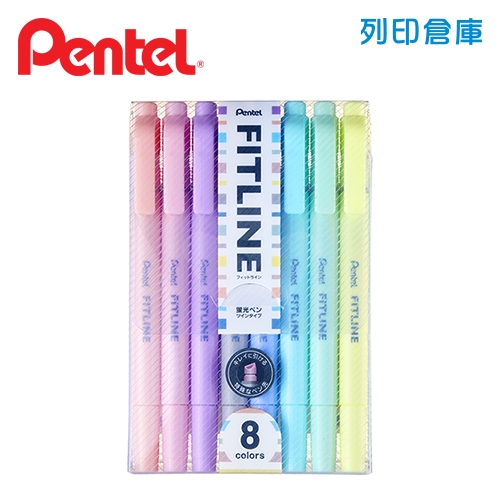 PENTEL 飛龍 SLW11P-8T 雙頭螢光筆 粉彩8色組