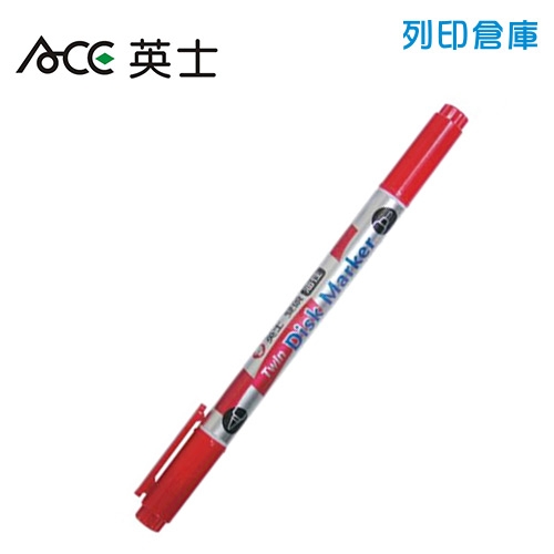 ACE 英士 CD-321T 紅色 雙頭油性筆 光碟筆 1支
