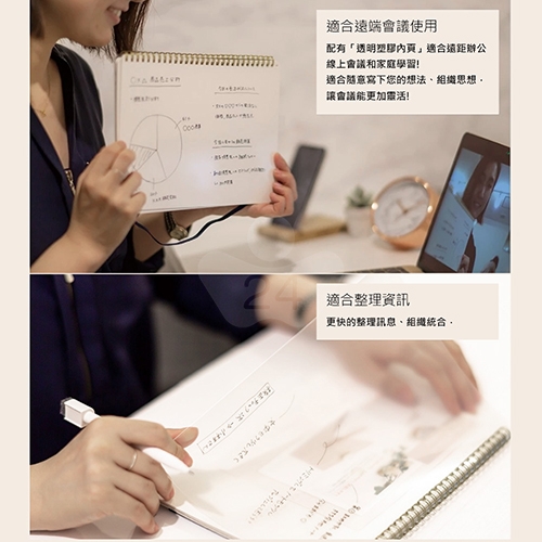 【日本文具】Gakken學研 Write White BD120-14  A5 隨身白板空白筆記本附白板筆 可擦筆記本 方格筆記本 工作白板-海軍藍