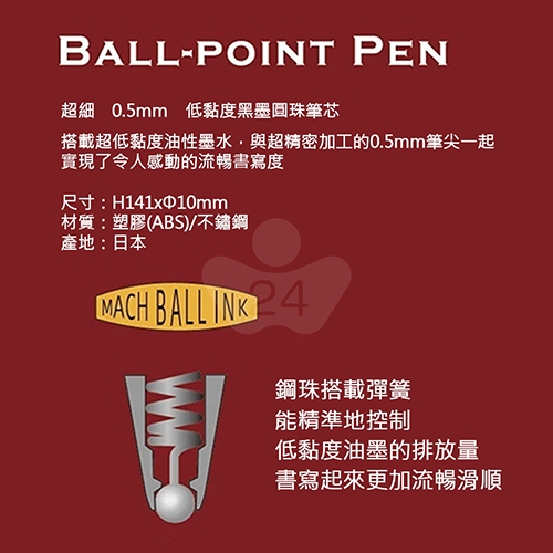 【日本文具】ANTERIQUE BALL-POINT PEN 復古金色筆夾 BP1-BR 磚紅色 0.5 黑色低黏性油性鋼珠原子筆  1支