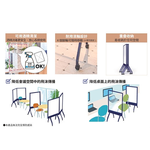 PLUS普樂士 ALKB-0912AAK-NV ALKB 壓克力屏風白板 海軍藍色