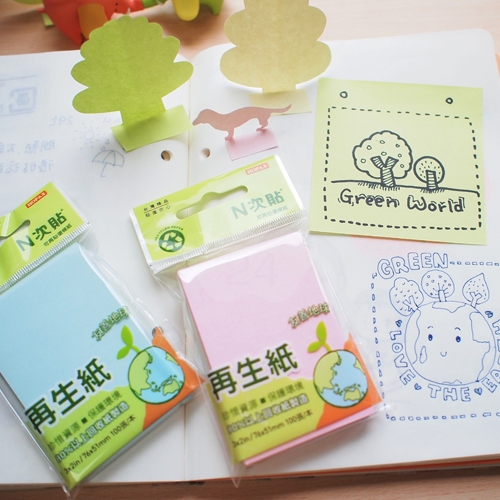 N次貼 3X2 再生紙便利貼 76 x 51mm 粉紅色 (100張/本) - 61905