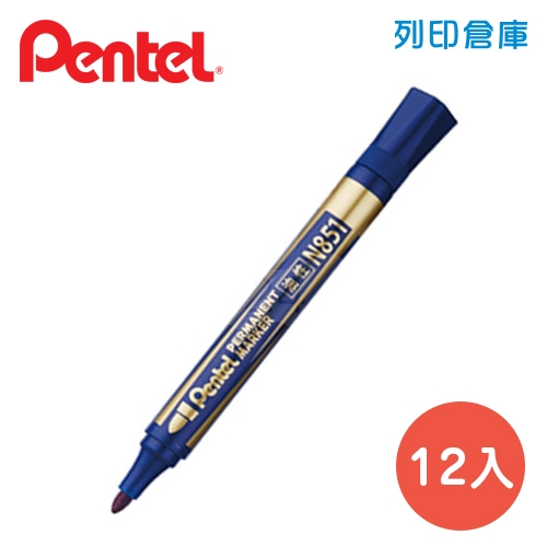 PENTEL 飛龍 N851 藍色 4.2mm 圓頭油性筆 12支/盒