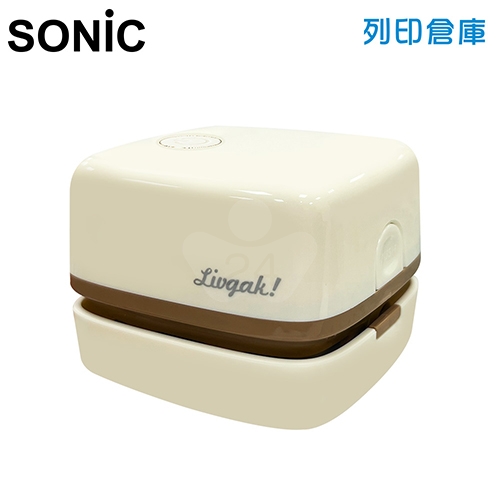 【日本文具】Sonic Suzy Coron LV-4641-I 方型桌上輕巧吸塵器 奶油白 (個)