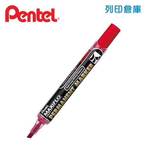 PENTEL飛龍 NLF60-B 紅色 直液式後壓 平頭油性筆 1支