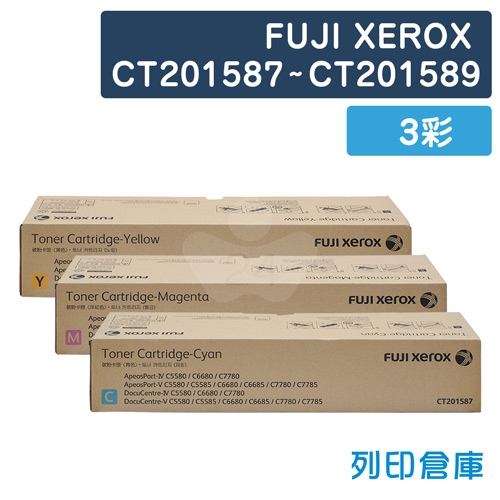 【平行輸入】Fuji Xerox CT201587 / CT201588 / CT201589 影印機碳粉超值組 (3彩)