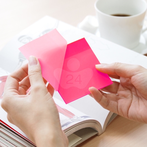 N次貼 3X2 螢光透明便條紙 洋紅 (50張/本) - 66539