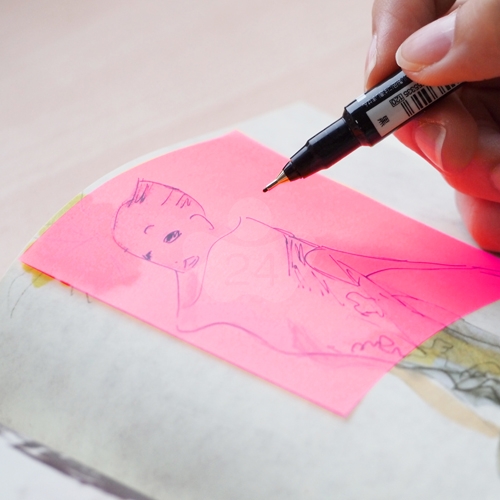 N次貼 3X2 螢光透明便條紙 洋紅 (50張/本) - 66539