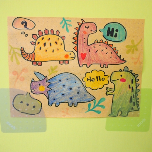 N次貼 可再貼收納口袋 70x70mm+70x82mm(10張/2本) 綠色+紫色 -67024