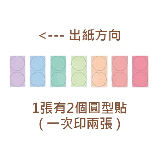 NIIMBOT精臣 B系列適用 / 20x20mm 圓形貼 彩色標籤帶 奶酷粉霧 ( 600張圓形貼 / 7色 / 一次印2張圓形貼 )
