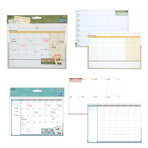 N次貼 6X8 可再貼行事曆(月曆+週曆) (40張/2本) -61625