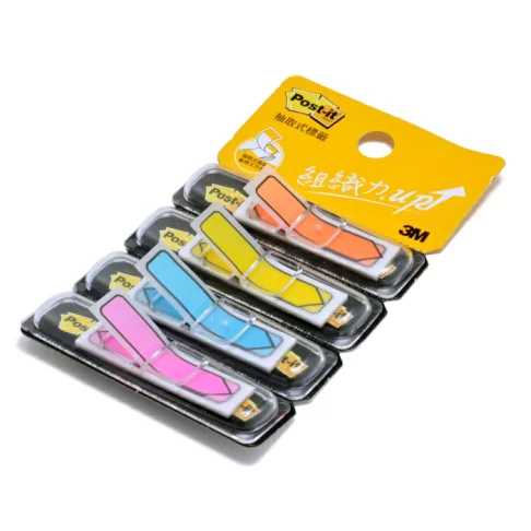 3M 684-4 利貼可再貼 連續抽取式 箭頭 指示標籤貼12x44mm (22張x4色)