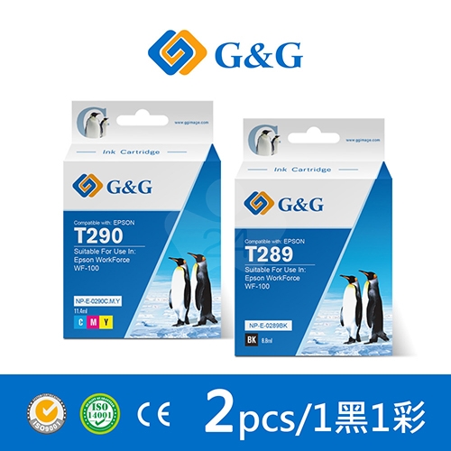 【G&G】for EPSON T289150 / T290050 (NO.289 / NO.290) 相容墨水匣超值組(1黑1彩)