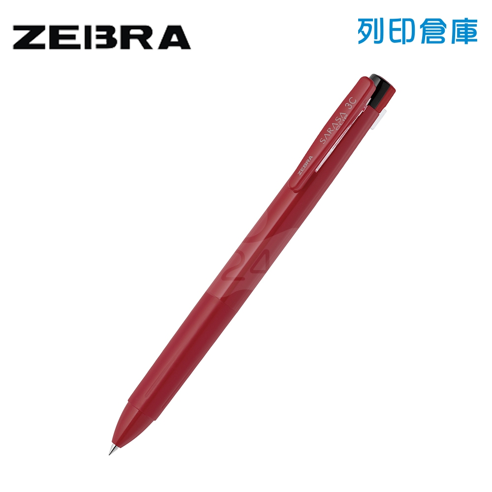 ZEBRA 斑馬 SARASA CLIP J3JS5-R 紅桿 0.4 三色鋼珠筆 1支