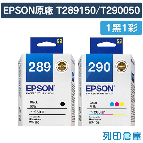 EPSON T289150 / T290050 (C13T289150 / C13T290050) (NO.289 / NO.290) 原廠墨水匣超值組(1黑1彩)