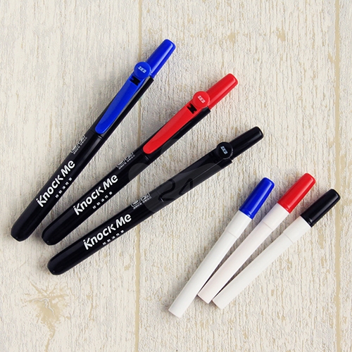 SKB MK-2501 紅色 2mm 圓頭按壓式油性筆 1支