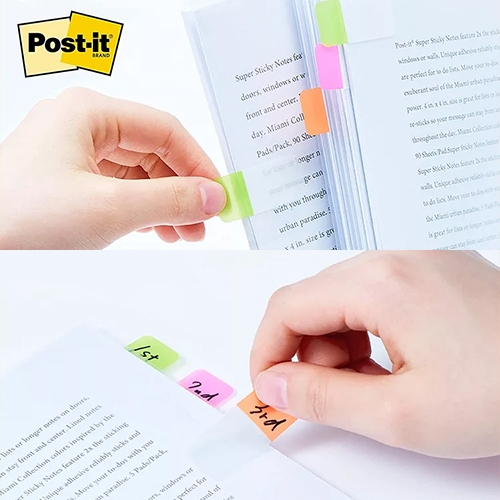 3M 686MC-5 利貼可再貼 連續抽取式 超厚材質標籤貼 38x18mm 黃藍紫 (12張x3條)