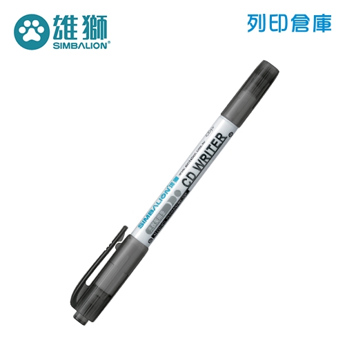 SIMBALION 雄獅 CD30 黑色 雙頭光碟筆 1支