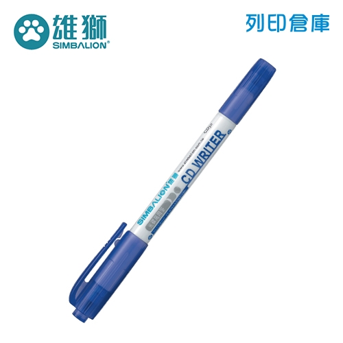 SIMBALION 雄獅 CD30 藍色 雙頭光碟筆 1支