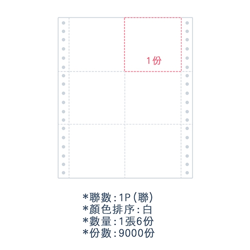 【電腦連續報表紙】醫院診所報表紙 80行 9.5*11*1P 全白 / 雙切 中二刀 直一刀 / 超值組1箱 (足量9000小份/箱)