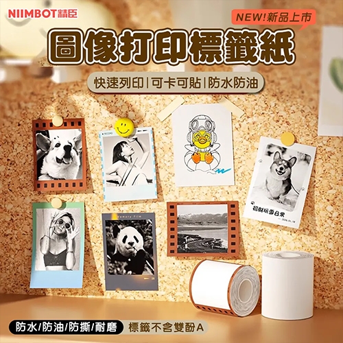 NIIMBOT精臣 B PRo系列適用 / 54x67mm 相片紙 相片卡貼 卡貼款標籤帶 卡通標籤貼 蠟筆小新 防衛隊集合 ( 120張 / 2種圖案 )