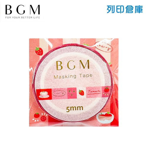 【日本文具】BGM BM-LSG068 Life系列細版押箔和紙膠帶 燙金紙膠帶 5mmx5m－紅色甜心／卷