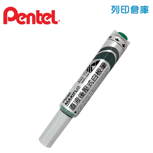 PENTEL 飛龍 MWL5M 後壓式圓頭白板筆 -綠色1支