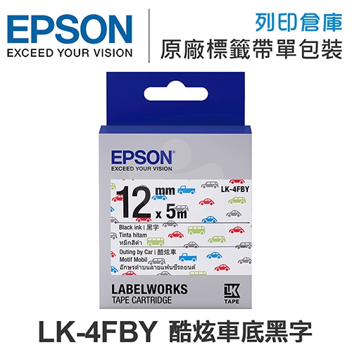 EPSON LK-4FBY C53S654466 Pattern系列 酷炫車標籤帶(寬度12mm)