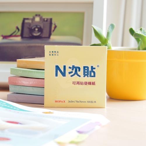N次貼 3X3 標準型便條紙單包 藍色  (100張/本)  - 61117