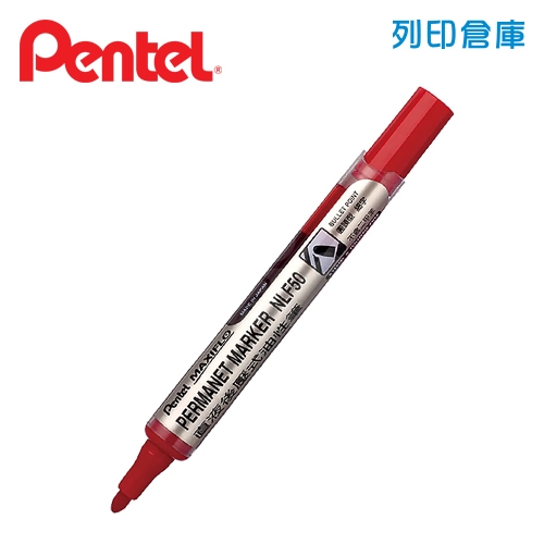 PENTEL飛龍 NLF50-B 紅色 直液式後壓 圓頭油性筆 1支
