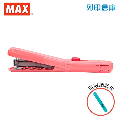 【日本文具】MAX美克司 MOTICK 10號機 超輕量迷你筆型 攜帶式隨身釘書機  HD10SK-P 粉紅色 (個)