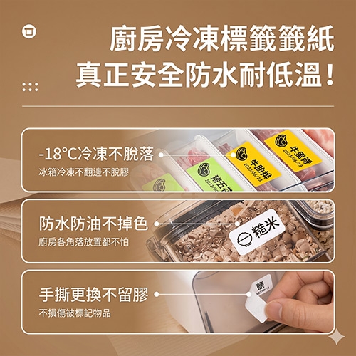 NIIMBOT精臣 B系列適用 / 40x20mm 冷凍標示貼 大姓名貼 標籤帶 貪吃果 ( 315張 / 2種圖案 )
